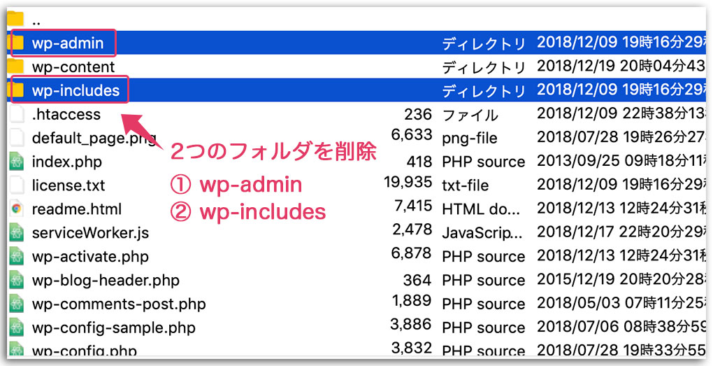 WordPressをダウングレード