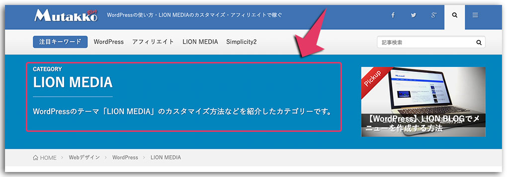 LION MEDIA カスタマイズ