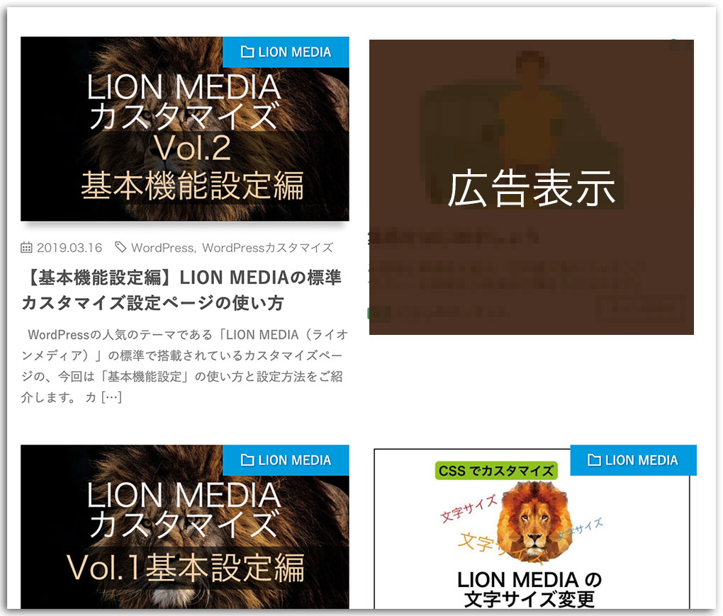 LION MEDIA カスタマイズ
