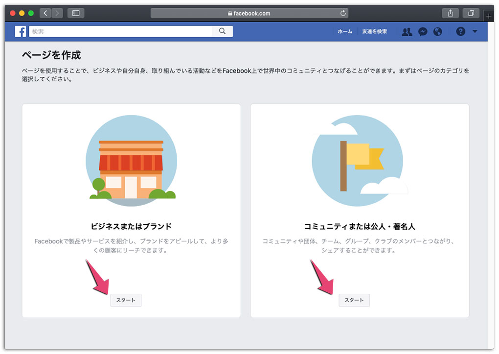 Facebookの別アカウントページを作る