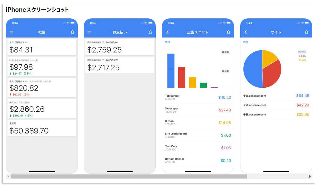 Googleアドセンスをスマホで素早く確認するアプリ
