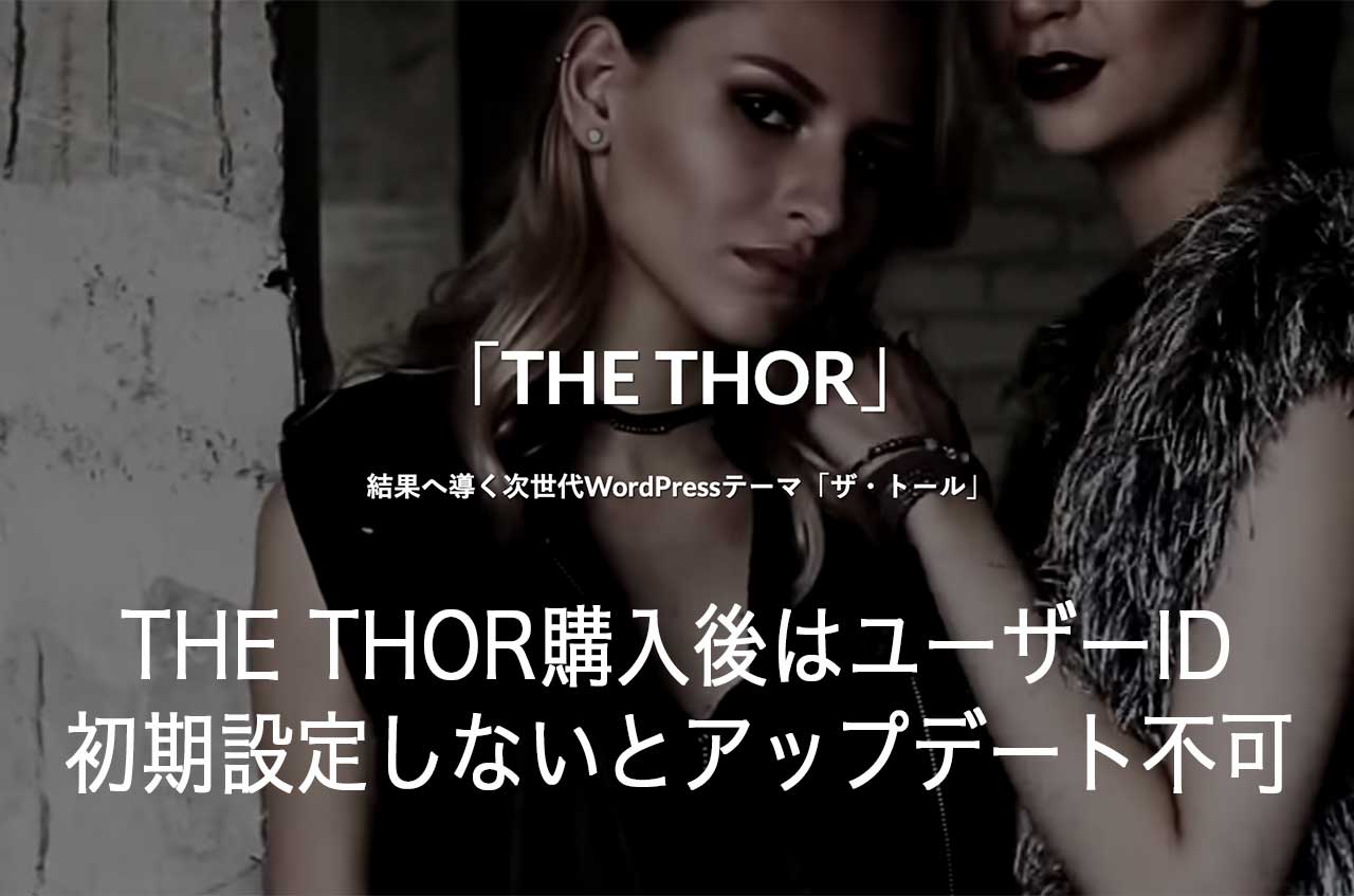 THE THORの購入後に行う更新用ユーザーID！初期設定しないとアップデートできない